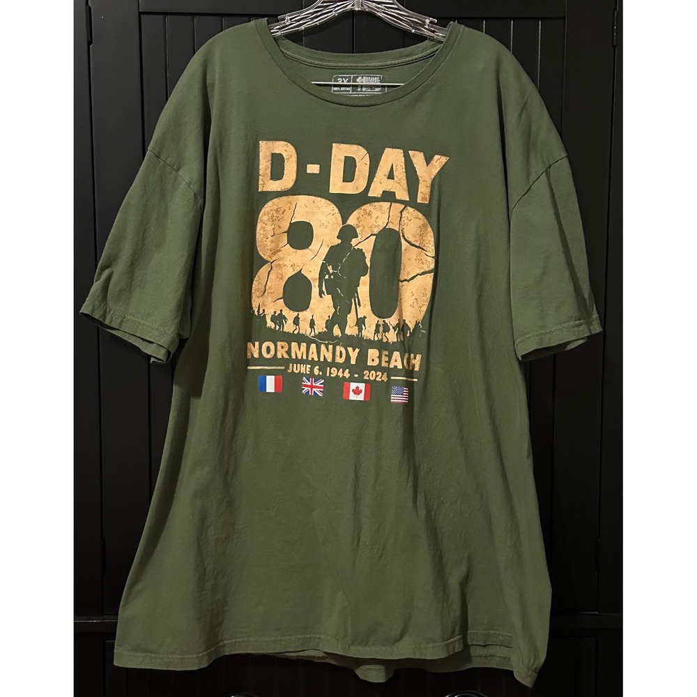 11 Bravos D-Day 80 Normandy Beach Tee 3X Military Graphic Shirt USA Army WWII
